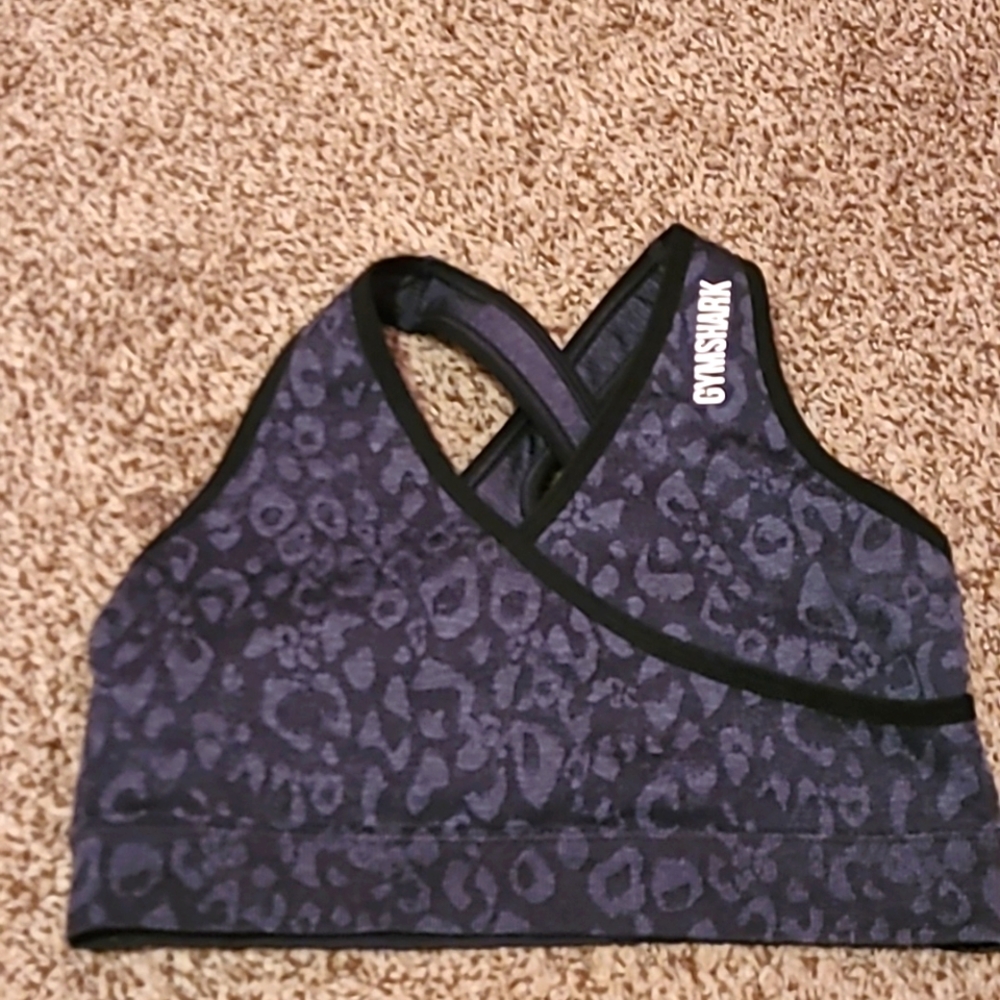 Gymshark Blue Leopard Print Sports Bra